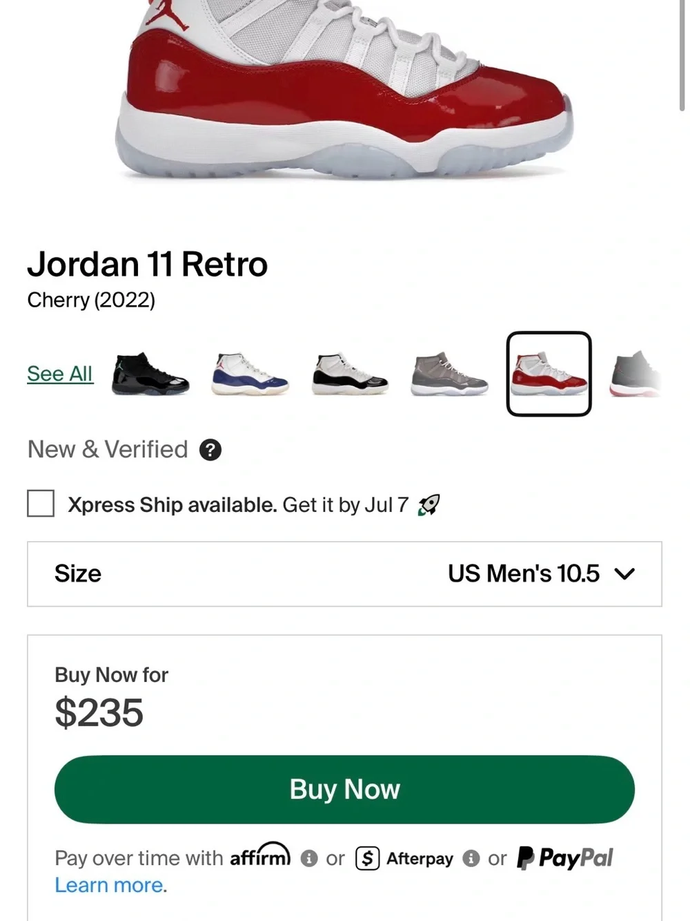 Jordan size 10